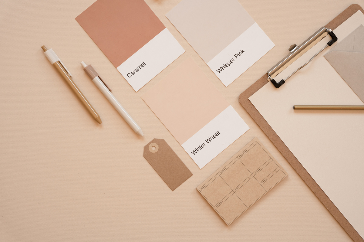 Elegant Office Flatlay of Office Supplies